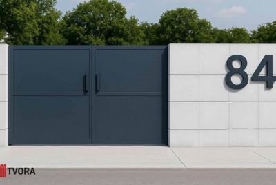 современное бетонное ограждение